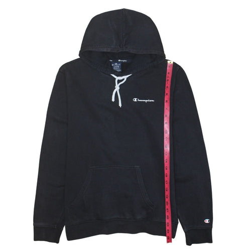 Champion Men's Black Pullover Hoodie Sweatshirt Medium Logo Fleece