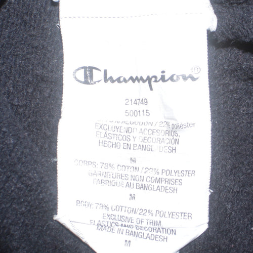 Champion Men's Black Pullover Hoodie Sweatshirt Medium Logo Fleece