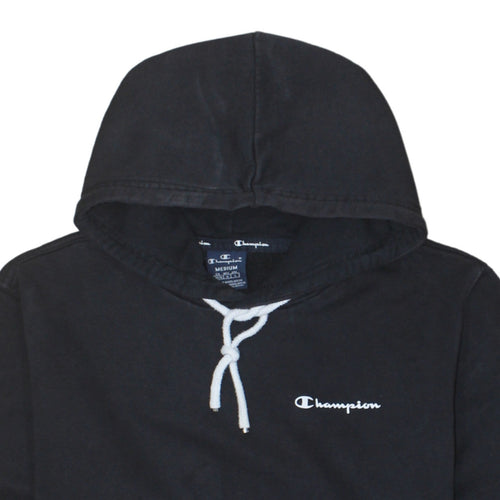 Champion Men's Black Pullover Hoodie Sweatshirt Medium Logo Fleece