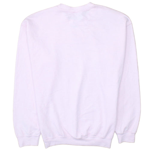 Disney Women Pink Mickey Mouse Sweatshirt Size 8 Cotton Crew Neck
