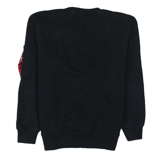 Alpha Industries Men's Black NASA Logo Sweatshirt M Regular Fit