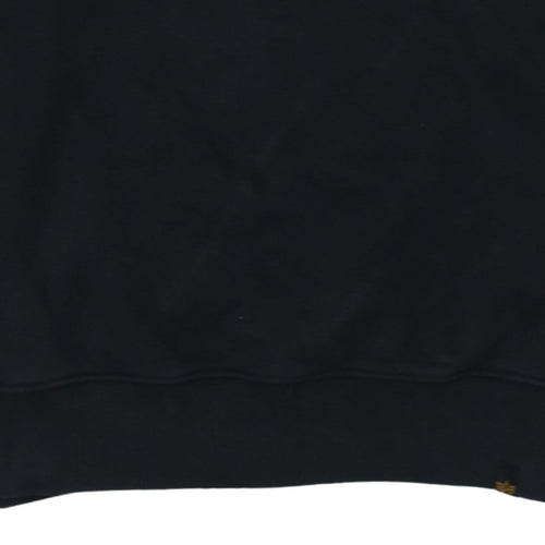 Alpha Industries Men's Black NASA Logo Sweatshirt M Regular Fit