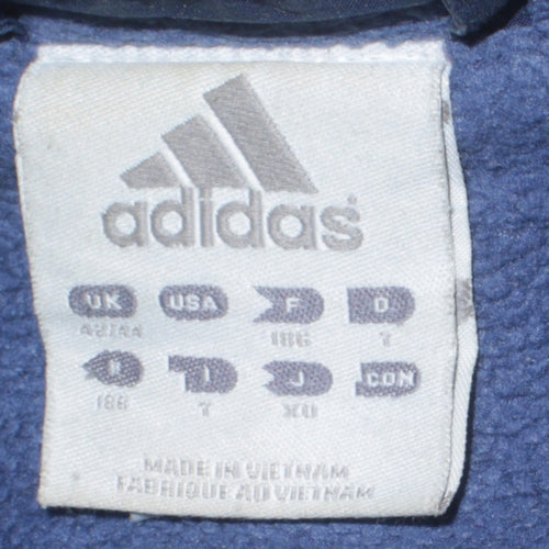 Adidas Mens Blue XL Windbreaker Jacket Lightweight Full Zip