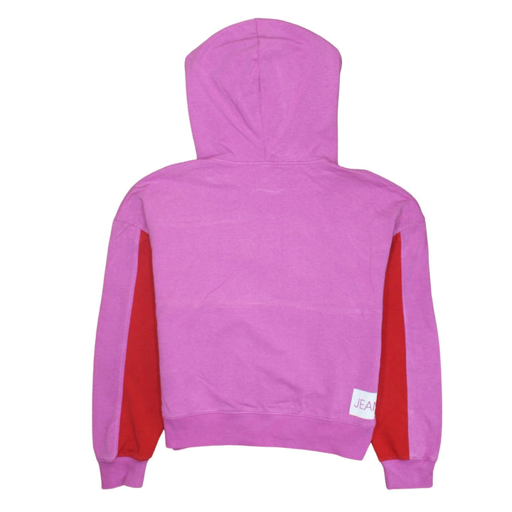 Calvin Klein Jeans Girls Pink Colourblock Hooded Pullover Sweatshirt Size 14 Years