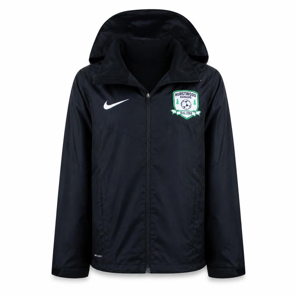 Nike Boys Black Hooded Windbreaker Jacket 10-12 Years Water Resistant Football