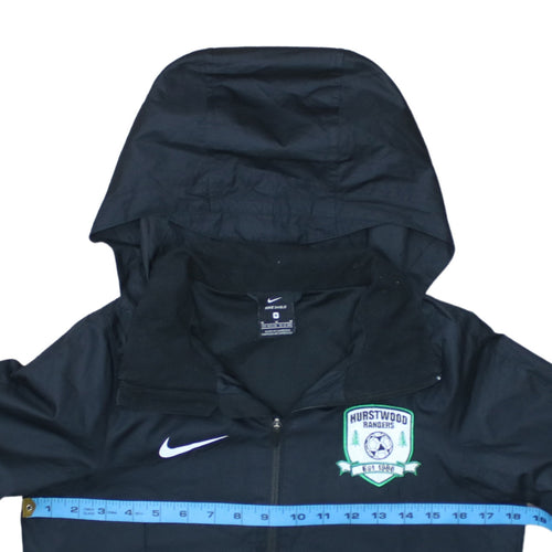 Nike Boys Black Hooded Windbreaker Jacket 10-12 Years Water Resistant Football