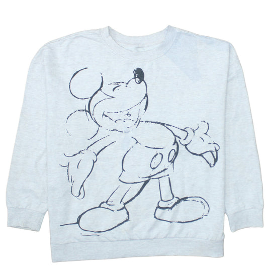 Disney Mickey Mouse Womens Grey Pullover Sweatshirt XL George