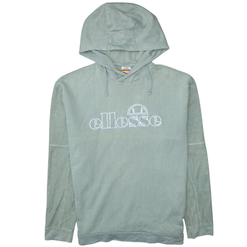 Ellesse Womens Green Pullover Hoodie UK 12 100% Cotton Casual Sweatshirt