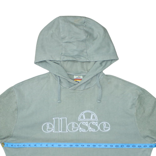 Ellesse Womens Green Pullover Hoodie UK 12 100% Cotton Casual Sweatshirt