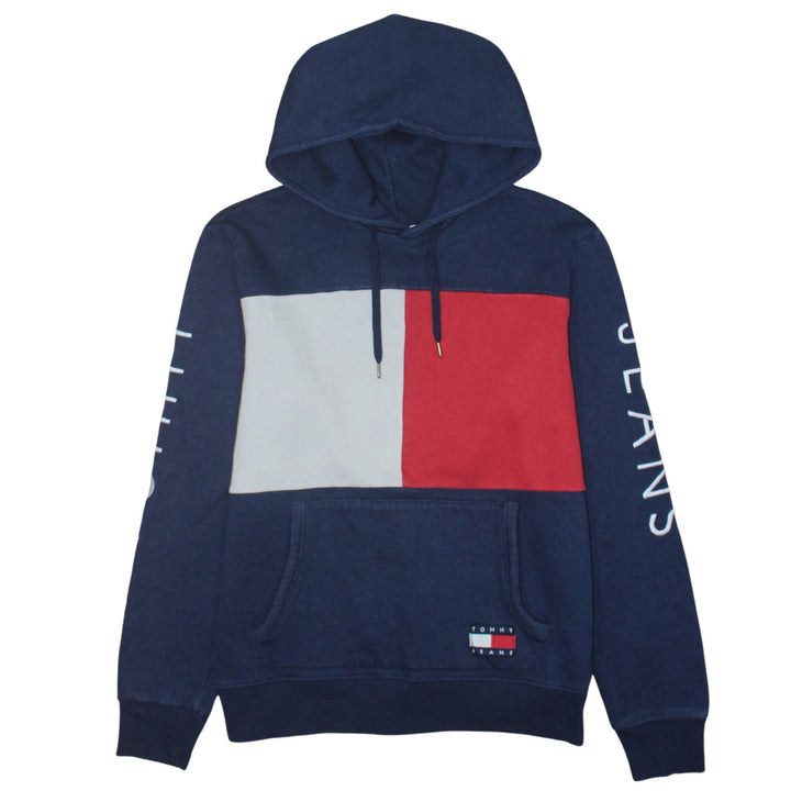 Tommy Jeans Men's Blue Pullover Hoodie M Logo Graphic Fleece