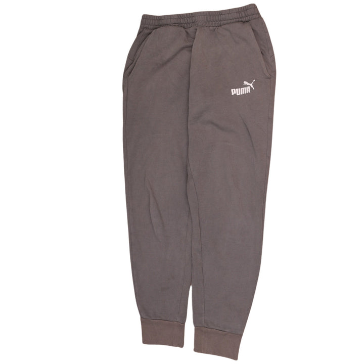 Puma Men’s Brown Jogger Sweatpants S Elastic Waist Fleece