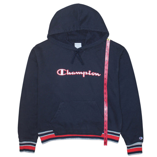 Champion Womens Navy Blue Pullover Hoodie Size L Embroidered Logo