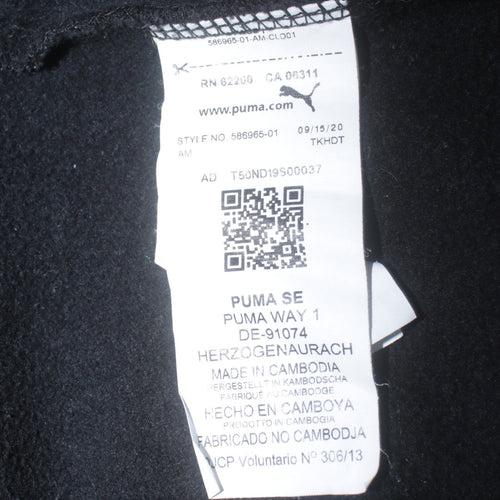 Puma Boys Black Pullover Hoodie 13-14 Years Regular Fit Logo Fleece