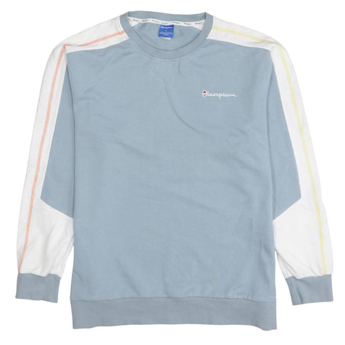 Alarcpkem Women Blue Crew Neck Long Sleeve Sweatshirt Size L