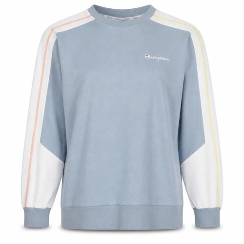 Alarcpkem Women Blue Crew Neck Long Sleeve Sweatshirt Size L