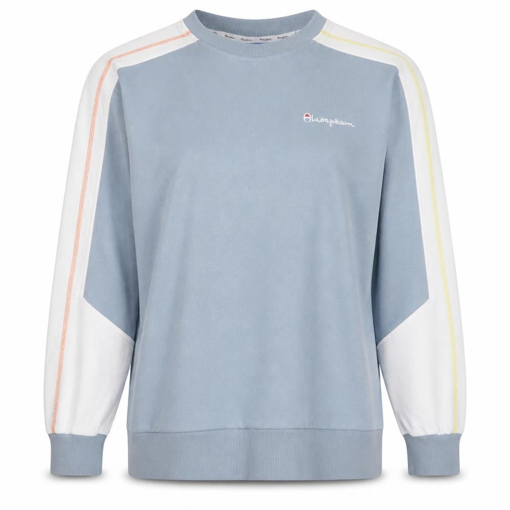 Alarcpkem Women Blue Crew Neck Long Sleeve Sweatshirt Size L