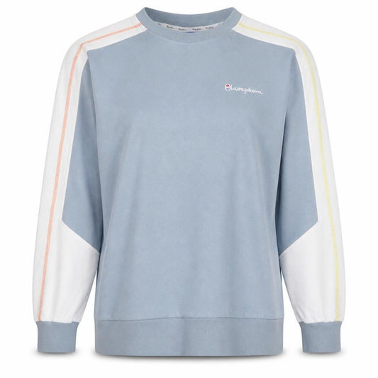 Front view of Alarcpkem Women Blue Crew Neck Long Sleeve Sweatshirt, size L