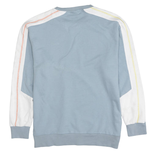Alarcpkem Women Blue Crew Neck Long Sleeve Sweatshirt Size L
