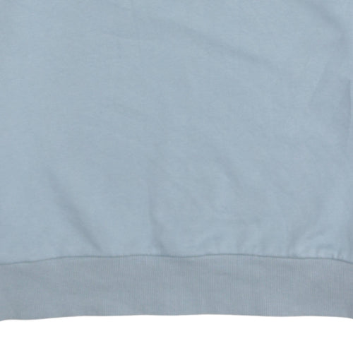 Alarcpkem Women Blue Crew Neck Long Sleeve Sweatshirt Size L