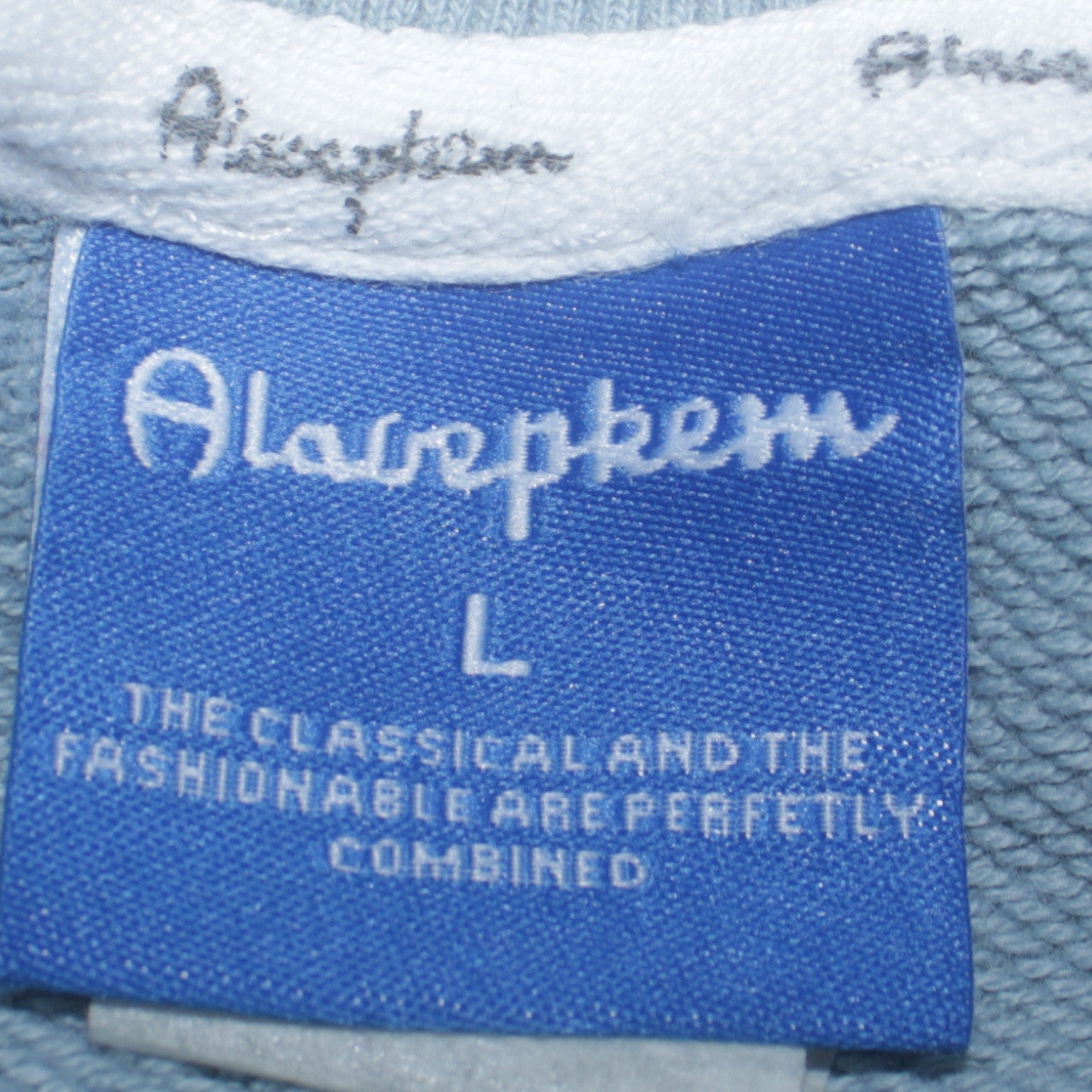 Alarcpkem Women Blue Crew Neck Long Sleeve Sweatshirt Size L