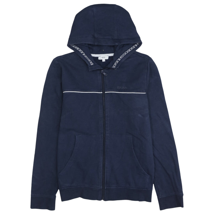 Hugo Boss Boys Blue Full Zip Hoodie Size 14 Years Regular Fit