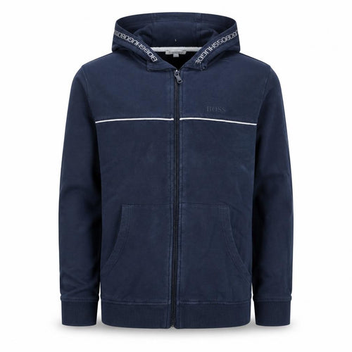 Hugo Boss Boys Blue Full Zip Hoodie Size 14 Years Regular Fit