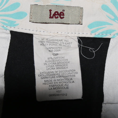 Lee Women's Black Cropped Jeans Size 12P Regular Fit Stretch Denim