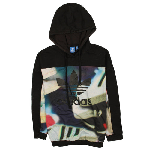 Adidas Womens Multicoloured Graphic Hoodie Black Size 12 Pullover