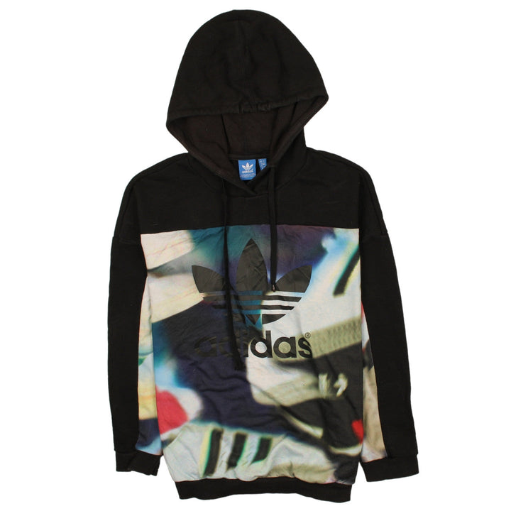 Adidas Womens Multicoloured Graphic Hoodie Black Size 12 Pullover