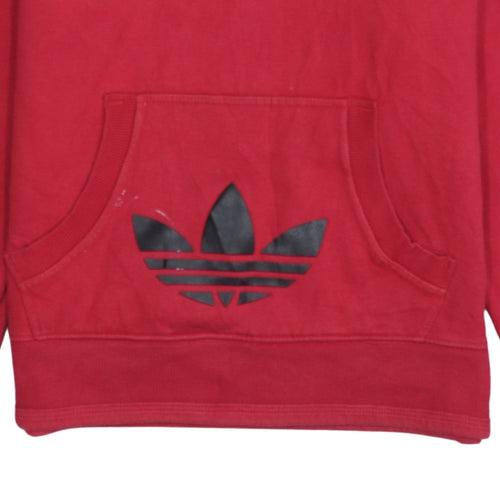 Adidas Mens Red Pullover Hoodie Sweatshirt Size M Graphic Print