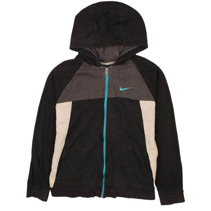Nike Boys Black Full Zip Hoodie XL 13-15 Years Fleece Athletic Sweatshirt