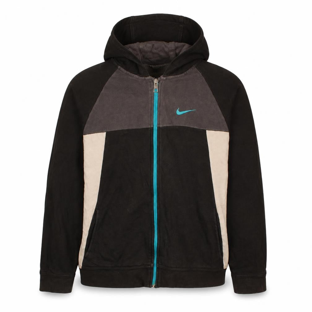Nike Boys Black Full Zip Hoodie XL 13-15 Years Fleece Athletic Sweatshirt