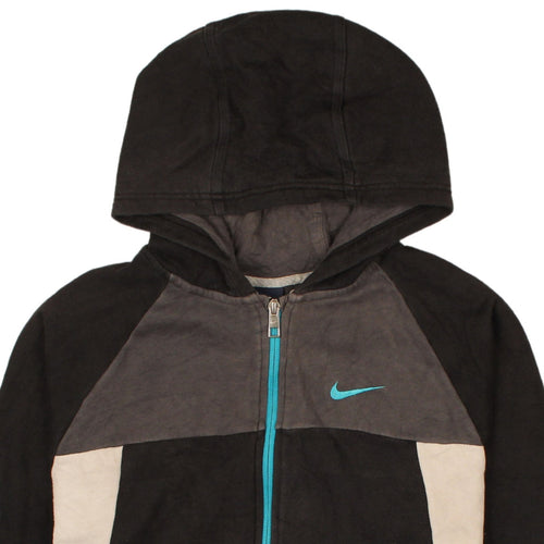 Nike Boys Black Full Zip Hoodie XL 13-15 Years Fleece Athletic Sweatshirt