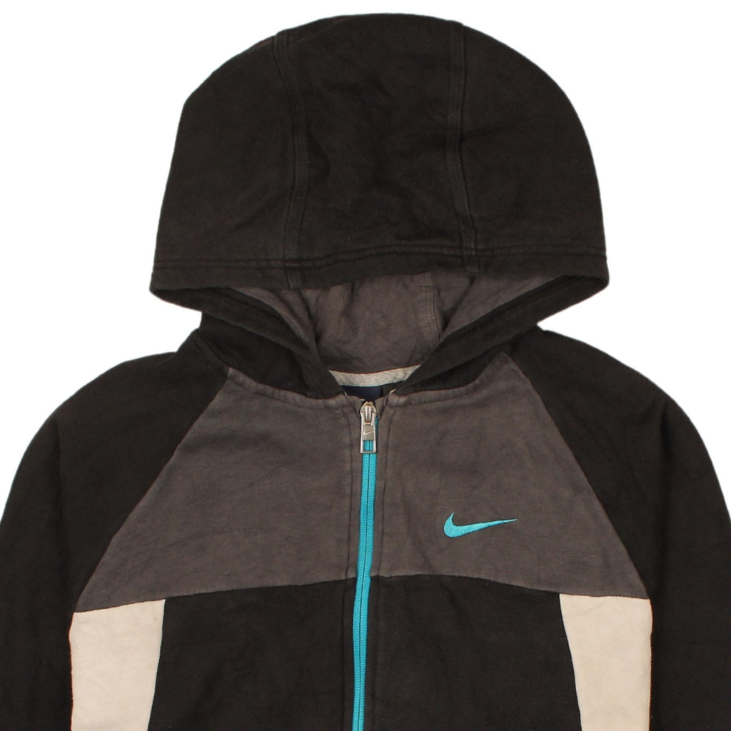 Nike Boys Black Full Zip Hoodie XL 13-15 Years Fleece Athletic Sweatshirt