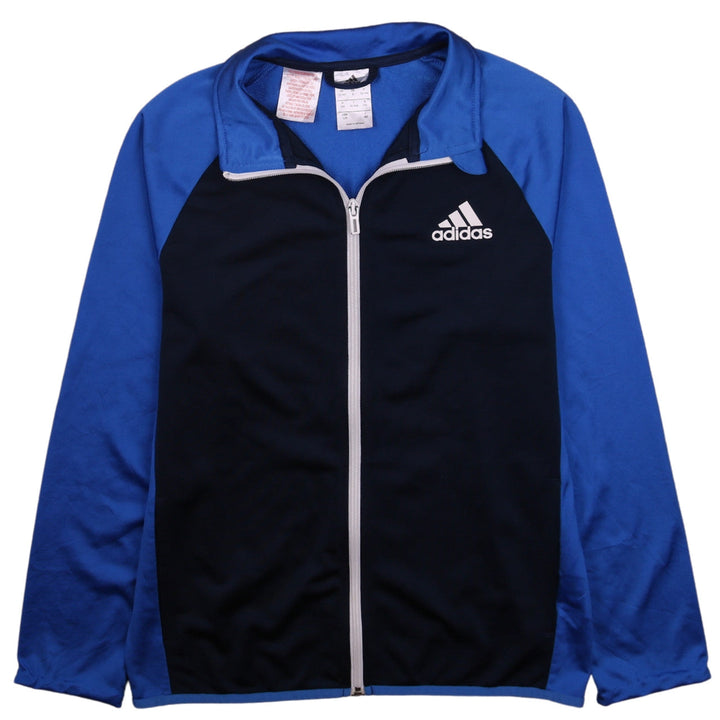 Adidas Boys Blue Full Zip Sweatshirt Size 13-14 Years Classic Fit