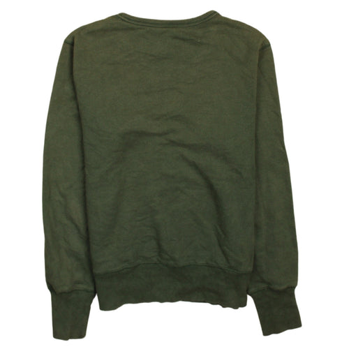 Nike Green Unisex Kids L Pullover Sweatshirt with Logo Print