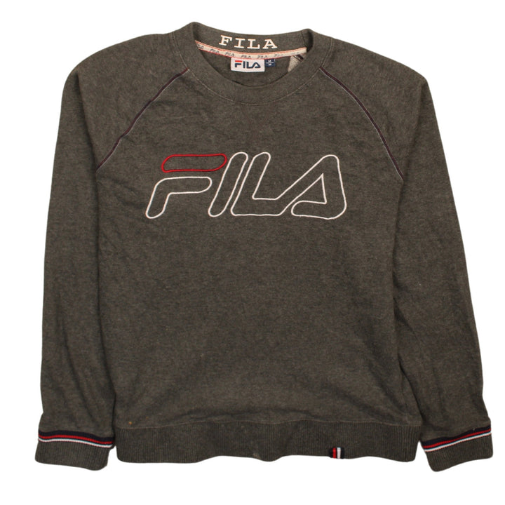 Fila Women Grey Logo Crew Neck Pullover Sweatshirt M