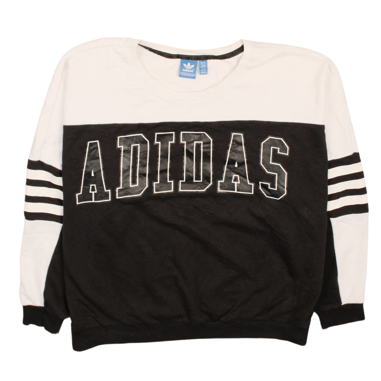 Adidas Women’s Black White Crew Neck Pullover Sweatshirt Size 18