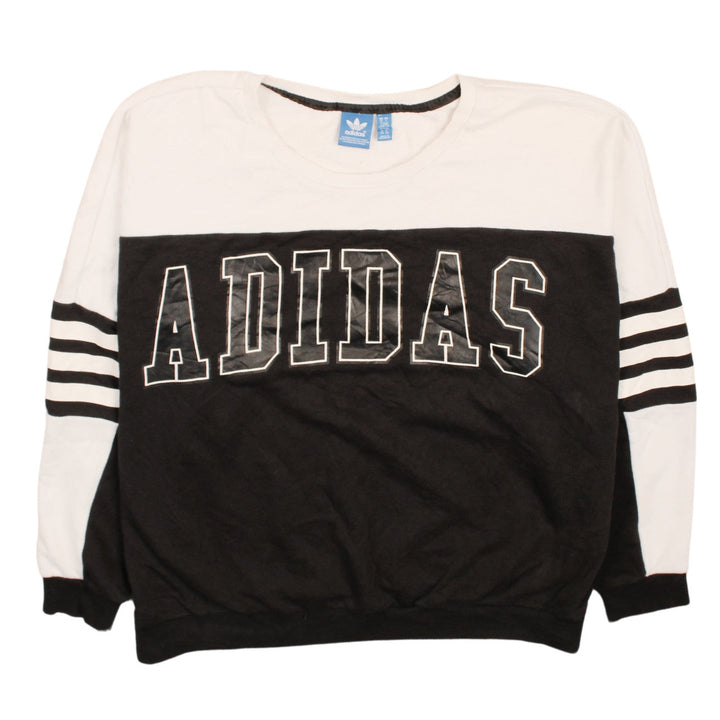 Adidas Women’s Black White Crew Neck Pullover Sweatshirt Size 18