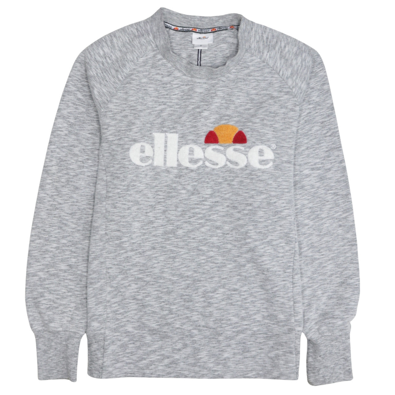 Ellesse Women Grey Logo Sweatshirt Small Pullover Crew Neck