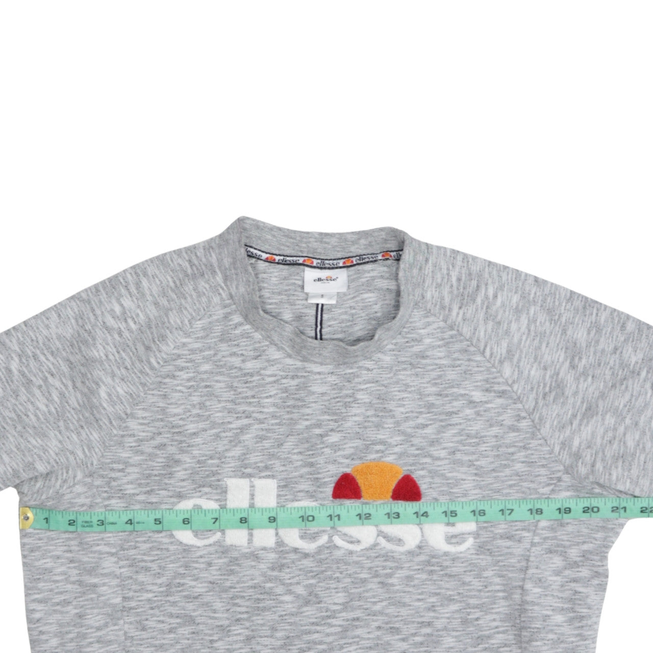 Ellesse Women Grey Logo Sweatshirt Small Pullover Crew Neck
