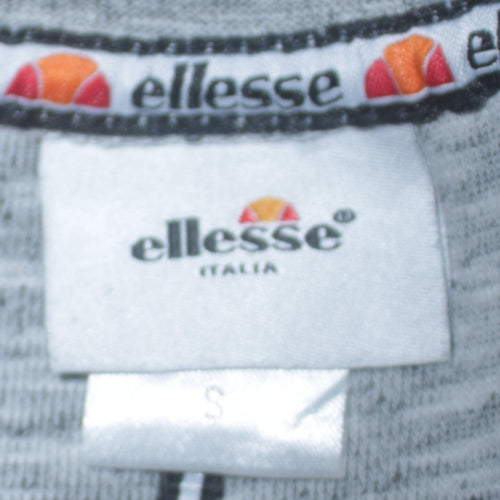 Ellesse Women Grey Logo Sweatshirt Small Pullover Crew Neck