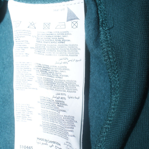 Champion Boys Green 15-16 Years Pullover Hoodie with Logo Tape Details