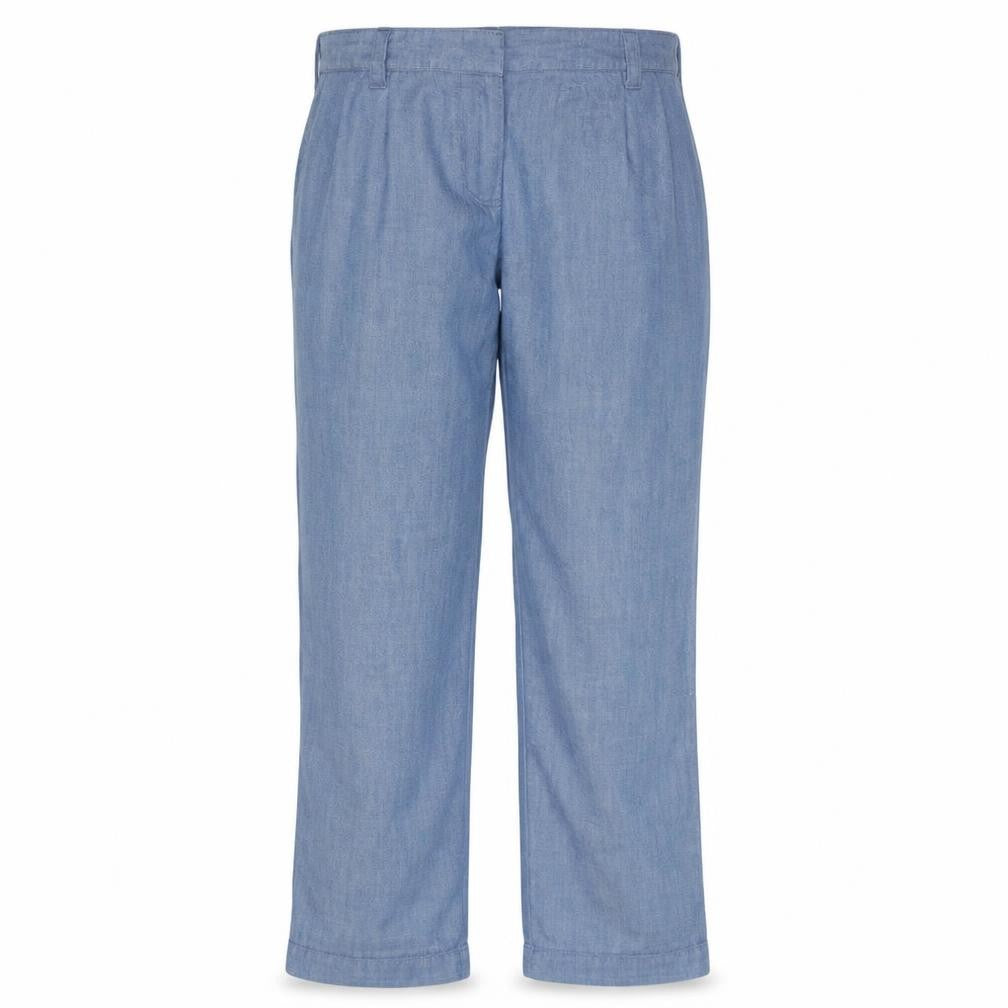 Front view of Gap Women's Blue, size 8, Straight Chambray Jeans