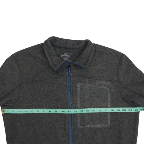 L.L.Bean Men's Grey Full Zip Fleece Jacket Size L Lightweight Outdoor