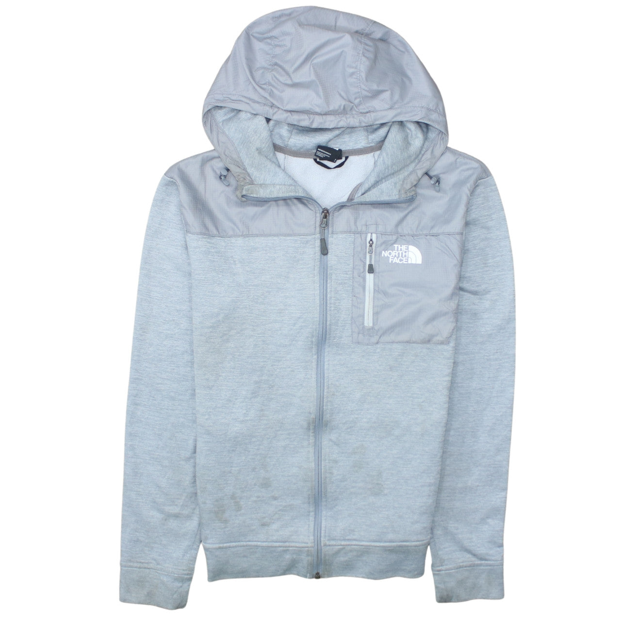 The North Face Men’s Grey Full Zip Hooded Fleece Jacket Size S
