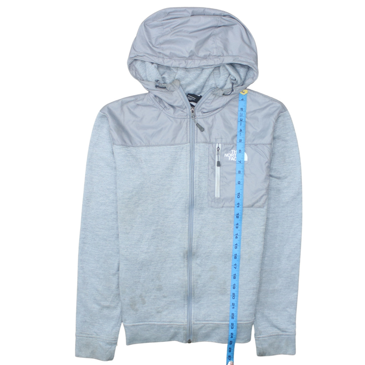 The North Face Men’s Grey Full Zip Hooded Fleece Jacket Size S