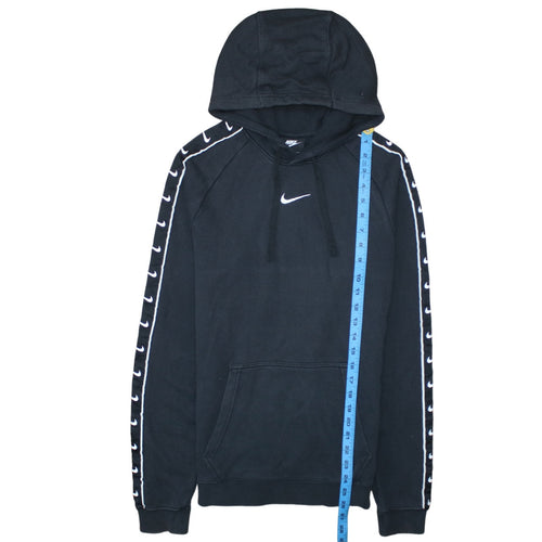Nike Womens Black XS Pullover Hoodie with Logo Tape Sleeves