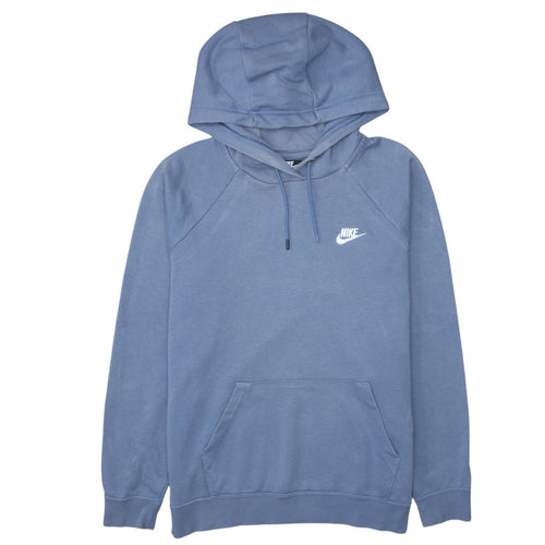 Nike Men's Blue Pullover Hoodie L Logo Fleece Sweatshirt