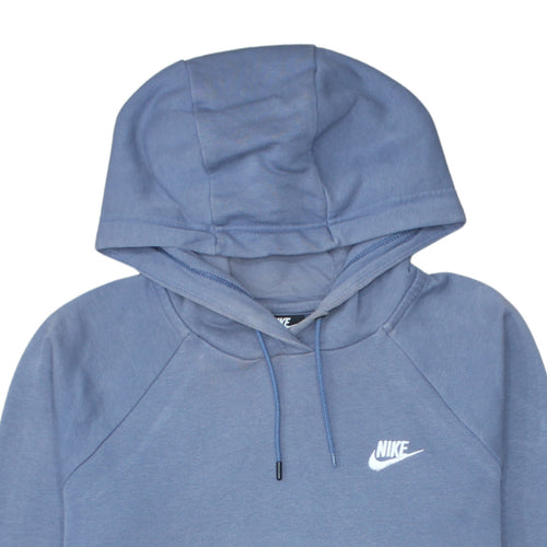 Nike Men's Blue Pullover Hoodie L Logo Fleece Sweatshirt